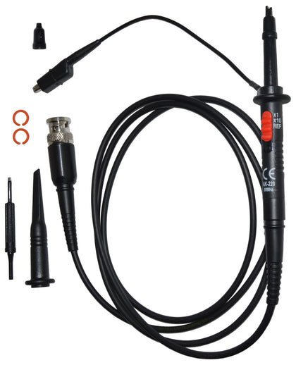 60 MHz Oscilloscope Probe, X1 / X10 Switchable, Includes Accessory Set