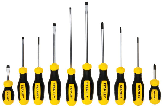 Stanley 10 Piece Screwdriver Set with Comfort Grip Handles