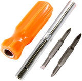 6-in-1 Screwdriver - Slotted 3/16" and 1/4", Phillips #1 and #2, Nut Drivers 1/4" and 5/16"