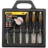 Stanley FATMAX® 6pc Thru Tang Butt Chisel Set (6, 12, 18, 25, 32, 38mm), Short Blade Chisel Set