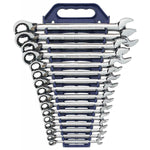 16 PC. 12 POINT REVERSIBLE RATCHETING COMBINATION METRIC WRENCH SET