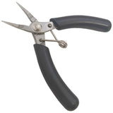 4½" Round Nose Pliers with Cushion Grip Handles and Return Spring, Stainless Steel