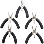 5 Piece Stainless Steel Precision Tool Set - Side Cutter, Round Nose, Long Nose, Flat Nose, and Bent Nose Pliers