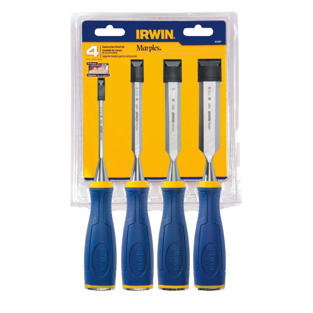 Irwin 1819361 4 Piece Construction Chisel Set 1/4 1/2 3/4 and 1