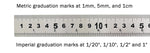 Stainless Steel 12" / 30cm Ruler - Imperial Inches and Metric Millimeters