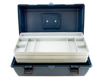 3 Tray Storage Box, Jumbo Size : 17" x 8" x 8 ¾", Blue Color