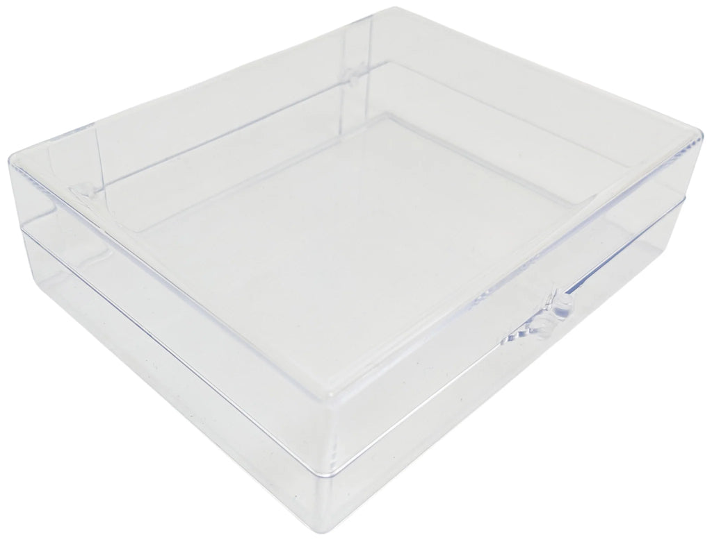Small Clear Plastic Box, Rigid Hinged Polystyrene - 4⅝ × 3½ × 1¼ –  Electronix Express