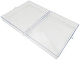 Small Clear Plastic Box, Rigid Hinged Polystyrene - 4⅝ × 3½ × 1¼"