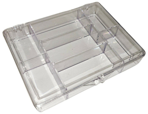Polypropylene Portable Storage Box, 7 Fixed Divisions (4.77" x 3.58" x 0.88")