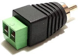 RCA male Plug to Screw Terminal Connector - 5PCS/PK