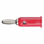INSULATED BANANA PLUG with set screw solderless 1 and 5-Eighths inches long Color Red
