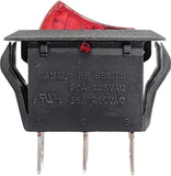 Lighted Rocker Switch, 10A 250VAC / 15A 125VAC, Fits 1.125" x .66" Panel Cutout