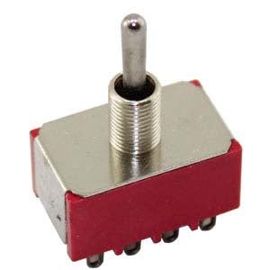 Miniature Hi-Reliability Toggle Switch - 4PDT - On-On - Solder Lug