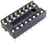 16 Pin Solder Tail Low Profile DIP IC Socket, 2.54mm Pitch, 7.6mm Row to Row Distance