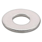 Steel Zinc Plated Flat Washers, Size 4, 100 Pieces per Box