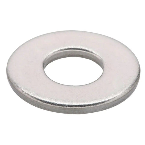 Steel Zinc Plated Flat Washers, Size 6, 100 Pieces per Box