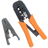 Modular Crimping Tool Set - Includes Ratcheting Crimping Tool, Round / Flat Cable Stripper, and 90 Modular Plugs