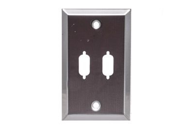 Stainless Steel Wall Plates, Dual, DB9 Hole