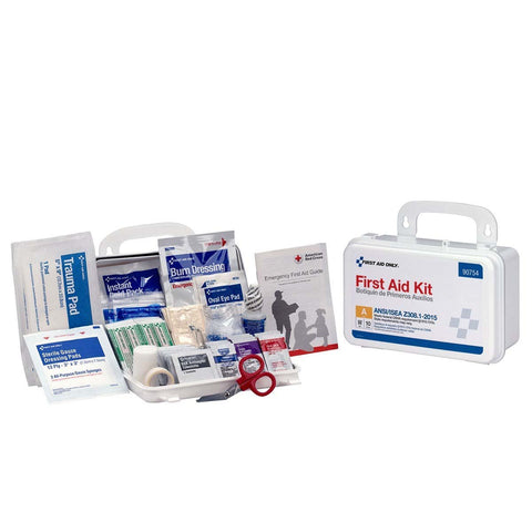 10 Person First Aid Kit, ANSI A, Plastic Case