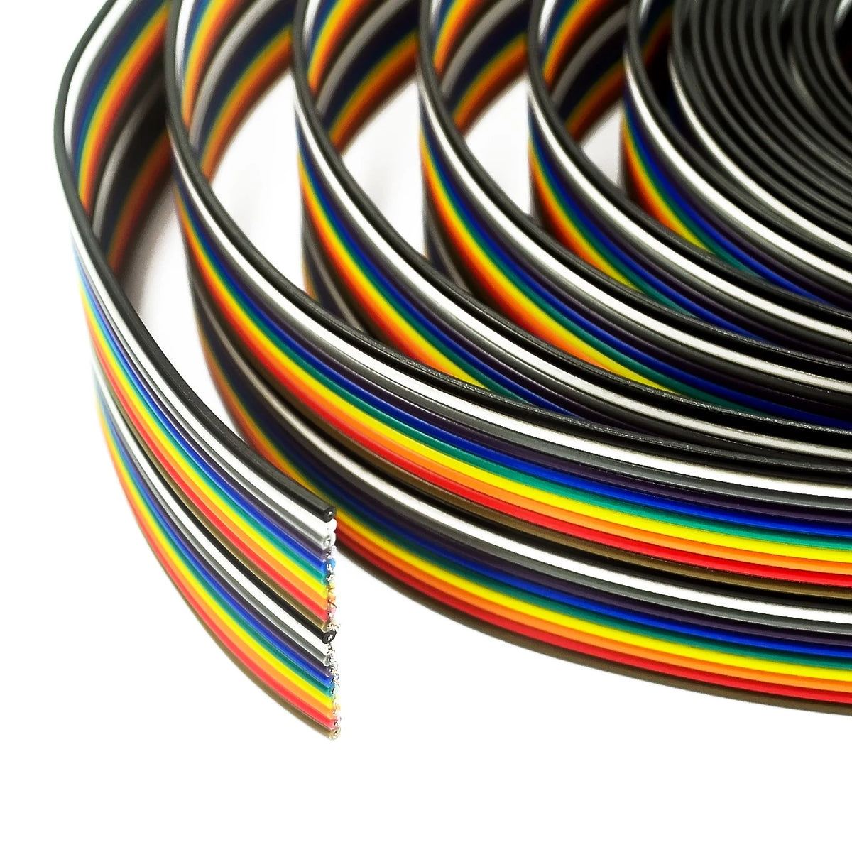 Multicolor Rainbow Ribbon Cable, 50 Conductors, 10 Feet – Electronix ...