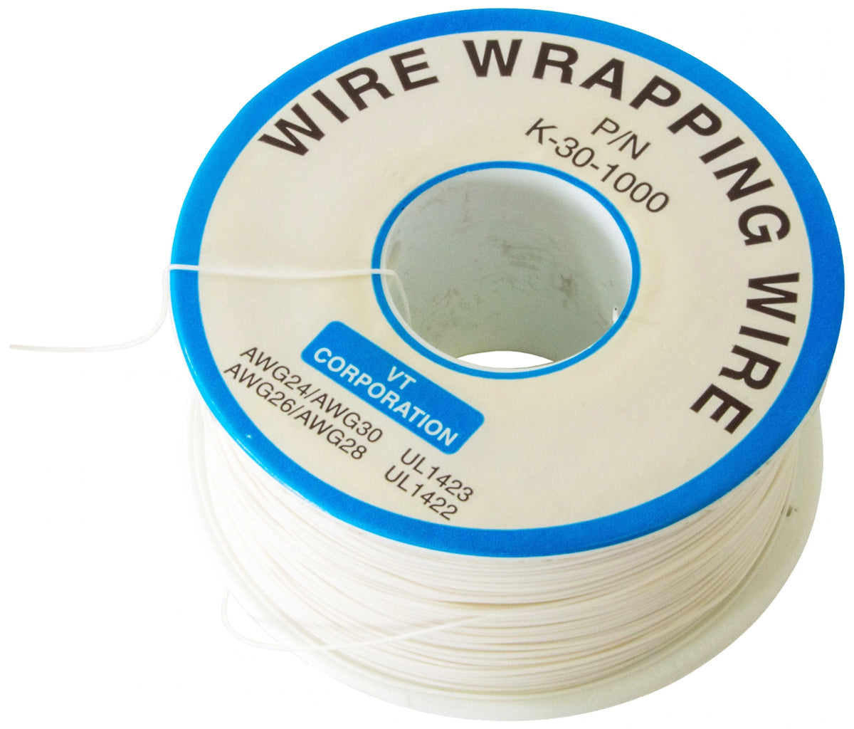 Wire Wrap Solid Kynar Wire 30 Gauge (White, 1000 feet) Electronix Express