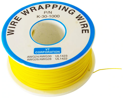 Wire Wrap Solid Kynar Wire 30 Gauge (Yellow, 1000 feet)