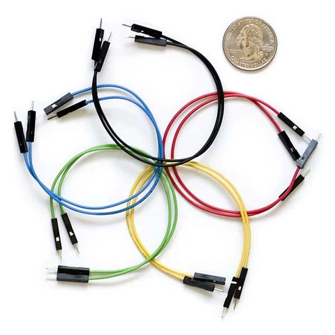 10 Piece Set of 6" Male to Male Jumper Wires (5 Colors)