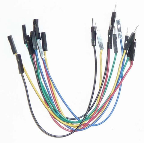 Jumper Wire Kit 10 pcs, Male/Female, 5 Colors, 6" Long
