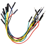 30 Piece Jumper Wire Kit - Includes 10 Each of Male to Male, Male to Female, and Female to Female, 6" Length, Assortment of Colors