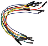 40 Piece Jumper Wire Kit - Includes Male to Male and Female to Female, 6" & 12" Lengths, Assortment of Colors