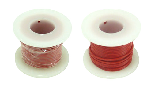 STRANDED HOOK UP WIRE - 22 GAUGE, 25 FOOT SPOOL - RED (SHADE MAY VARY)
