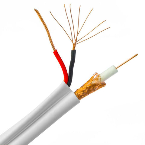 Coax Cable with Power Cable  RG6U   500ft. White