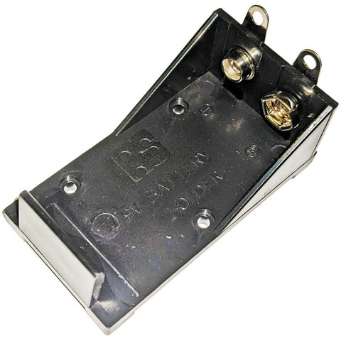 9V Battery Holder, Solder Lug Terminals, Plastic Case (2.11" x 1.17" x 0.81")