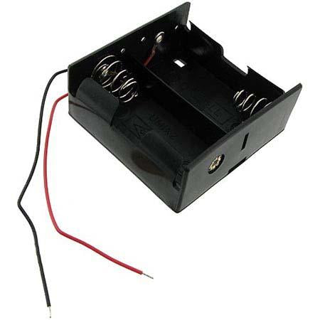 D Plastic 2 battery holder with wire leads