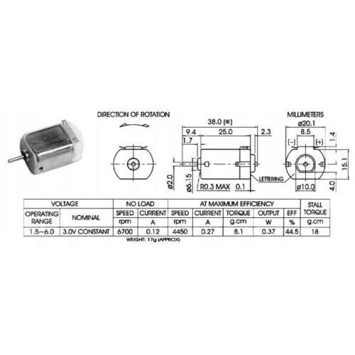 3V DC Motor 11000 RPM 1