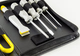 12 Piece Computer and Electronics Toolkit with Flat, 0 / #1 Phillips, and T15 Screwdrivers, Nut Drivers, IC Extractor, IC inserter, and Tweezers (Model CTK2)