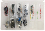 Basic Prototyping Parts Kit - Includes Resistors, Capacitors, Trimpots, Potentiometers, IC Sockets, Perf Boards, ICs, LEDs, Switches, and more