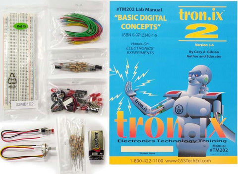 Tronix 2 Complete Lab - Basic Digital Concepts and Op Amps Lab Manual & Parts Kit