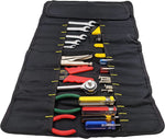 Portable 22 Pocket Tool Holder with 15 Socket Slots, Organizer Rolls into Bag with Handle, Ideal for Travel and On-Site Jobs, Measures 22" x 14" Unrolled