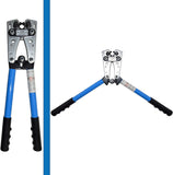 Battery Cable Lug Wire Crimper and Cable Cutter for 0, 1, 2, 4, 6, 8, 10 AWG - Professional Electrician Crimping Tool Kit