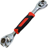 Universal Socket Wrench 48-in-1 for Standard SAE and Metric, Spline, 6 Point, 12 Point, Torx, and Square Bolts, 360 Degree Rotating Heads for use at any Angle, Hollow Shaft