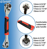 Universal Socket Wrench 48-in-1 for Standard SAE and Metric, Spline, 6 Point, 12 Point, Torx, and Square Bolts, 360 Degree Rotating Heads for use at any Angle, Hollow Shaft