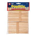 Natural Craft Wood Popstix, 6" x ¾", 100 Pieces