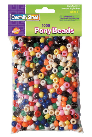 Pony Beads Assorted Colors Pack of 1000
