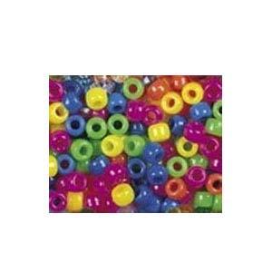 Pony Beads Assorted Neon Colors Pack of 1000