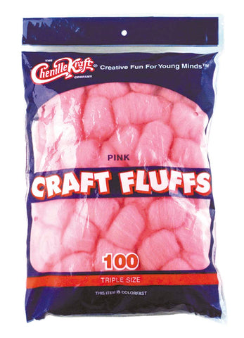 Craft Fluffs Pink Pack of 100