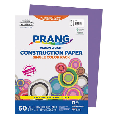 Pacon Construction Paper 9" x 12, Violet, 50 Sheets
