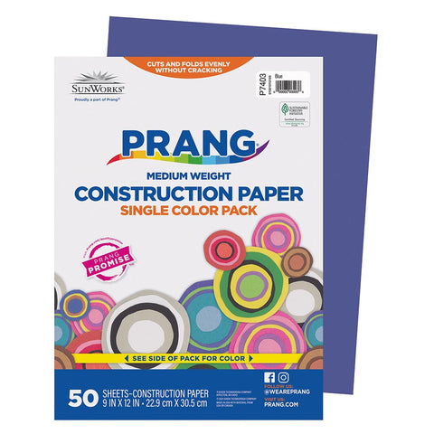 Pacon Construction Paper 9" x 12, Blue, 50 Sheets