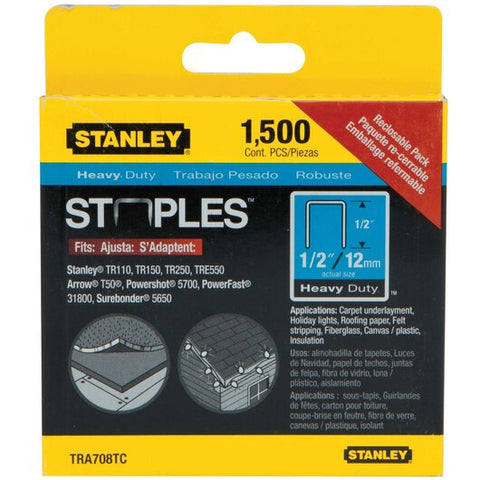 Stanley 1,500 pc 1/2 in Heavy Duty Staples