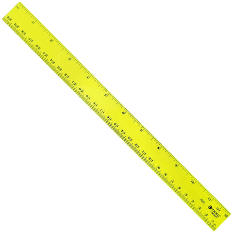 12" / 30cm Flexible Inch / Metric Ruler, Transparent Yellow